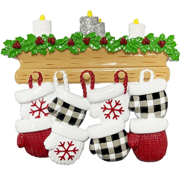 New Mitten Family Personalized Christmas Ornament - 2, 3, 4, 5, 6, 7, 8, 9 Family Members