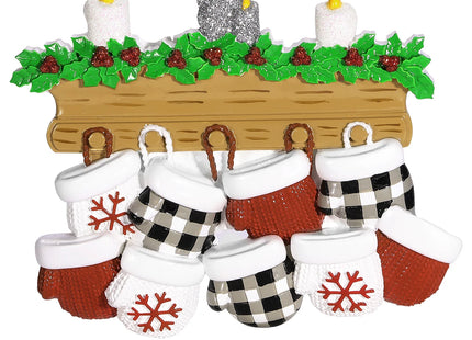New Mitten Family Personalized Christmas Ornament - 2, 3, 4, 5, 6, 7, 8, 9 Family Members