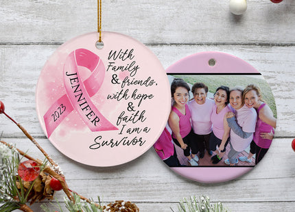 holiday personalized awareness ribbon christmas ornament – Christmas ornament, holiday tree decoration or gift