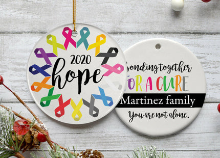decorative personalized awareness ribbon christmas ornament – Christmas ornament, holiday tree decoration or gift