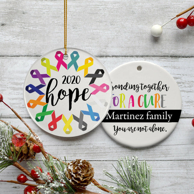decorative personalized awareness ribbon christmas ornament – Christmas ornament, holiday tree decoration or gift