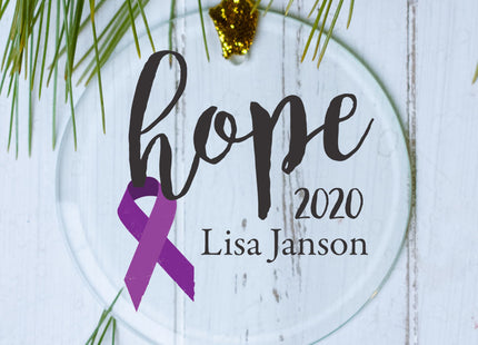 engraved personalized choose your ribbon color - purple christmas ornament – Christmas ornament, holiday tree decoration or g