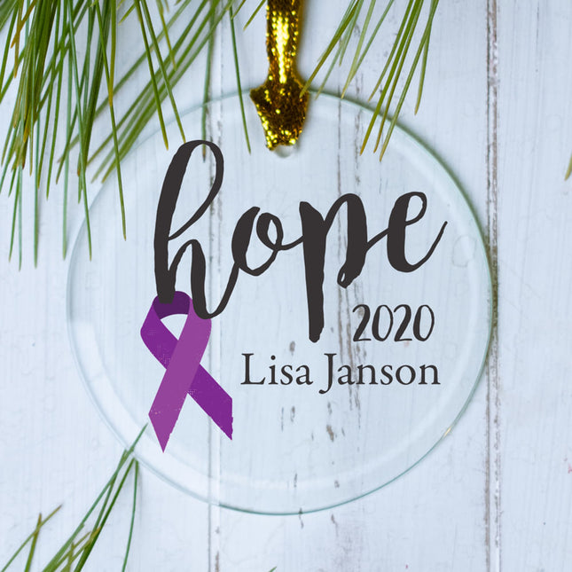engraved personalized choose your ribbon color - purple christmas ornament – Christmas ornament, holiday tree decoration or g