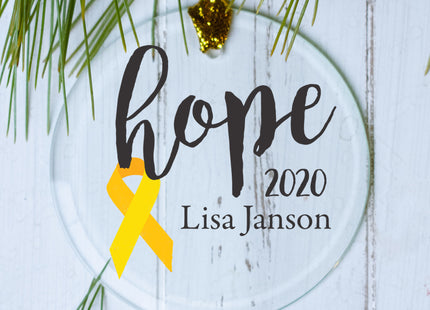 personalized personalized choose your ribbon color - yellow christmas ornament – Christmas ornament, holiday tree decoration 