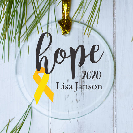 personalized personalized choose your ribbon color - yellow christmas ornament – Christmas ornament, holiday tree decoration 