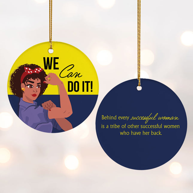 custom rosie the riveter christmas ornament – Christmas ornament, holiday tree decoration or gift