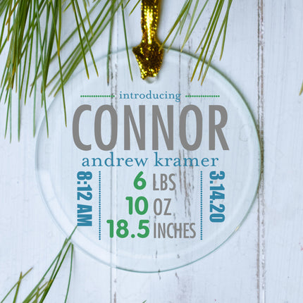 personalized personalized birth stats boy christmas ornament – Christmas ornament, holiday tree decoration or gift
