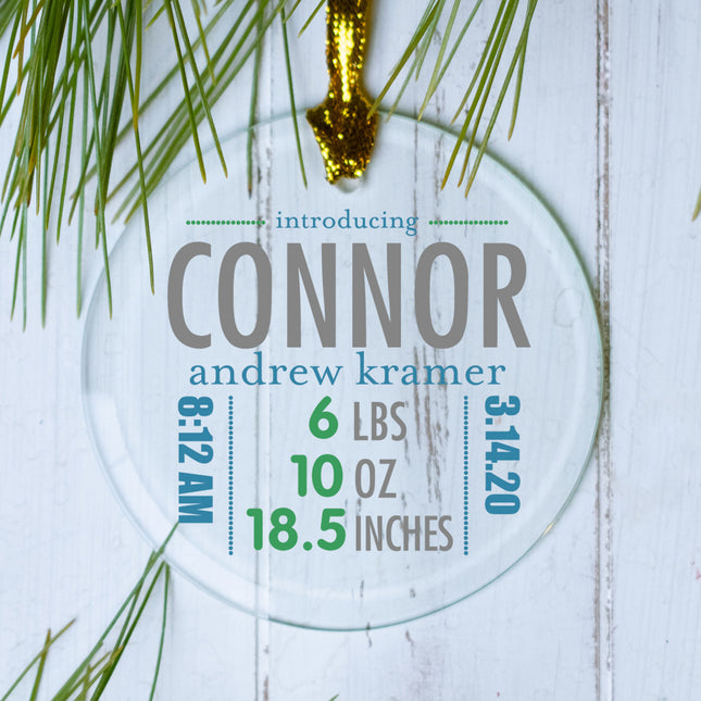 personalized personalized birth stats boy christmas ornament – Christmas ornament, holiday tree decoration or gift