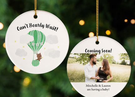 custom personalized pregnancy christmas ornament – Christmas ornament, holiday tree decoration or gift