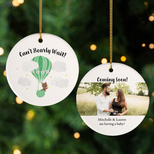 custom personalized pregnancy christmas ornament – Christmas ornament, holiday tree decoration or gift