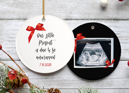 holiday personalized sonogram christmas ornament – Christmas ornament, holiday tree decoration or gift
