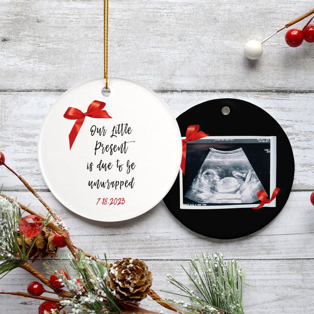 holiday personalized sonogram christmas ornament – Christmas ornament, holiday tree decoration or gift