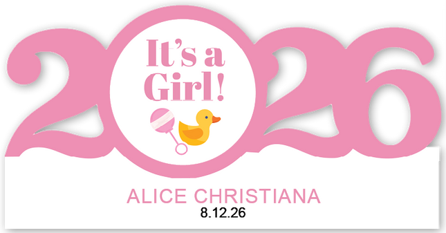 Personalized It's a Girl Christmas Ornament