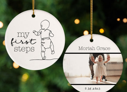 holiday personalized fist steps christmas ornament – Christmas ornament, holiday tree decoration or gift