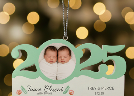 Personalized Dated Twin Babies Ornament