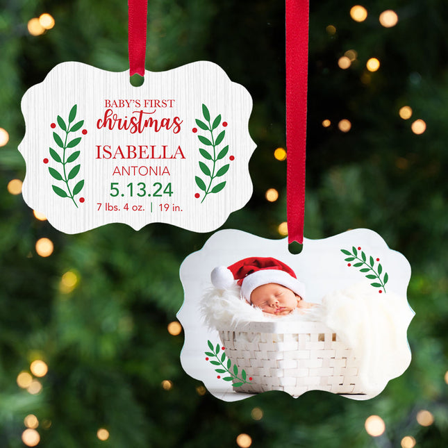keepsake personalized baby's first christmas christmas ornament – Christmas ornament, holiday tree decoration or gift