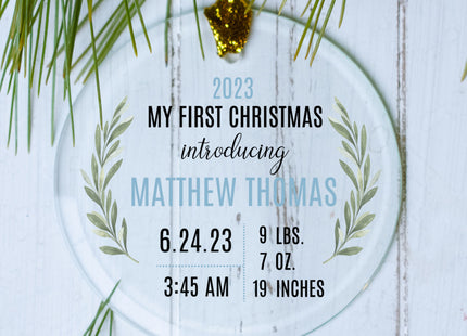 custom personalized my first christmas baby boy christmas ornament – Christmas ornament, holiday tree decoration or gift