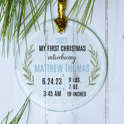 custom personalized my first christmas baby boy christmas ornament – Christmas ornament, holiday tree decoration or gift