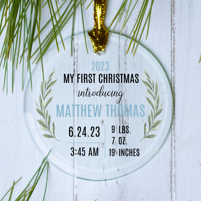 custom personalized my first christmas baby boy christmas ornament – Christmas ornament, holiday tree decoration or gift