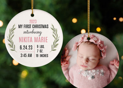 personalized personalized my first christmas baby girl christmas ornament – Christmas ornament, holiday tree decoration or gi