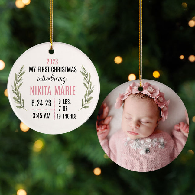 personalized personalized my first christmas baby girl christmas ornament – Christmas ornament, holiday tree decoration or gi