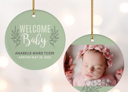 holiday personalized welcome baby christmas ornament – Christmas ornament, holiday tree decoration or gift