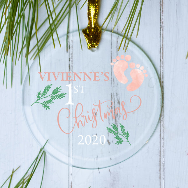custom personalized first - girl christmas ornament – Christmas ornament, holiday tree decoration or gift