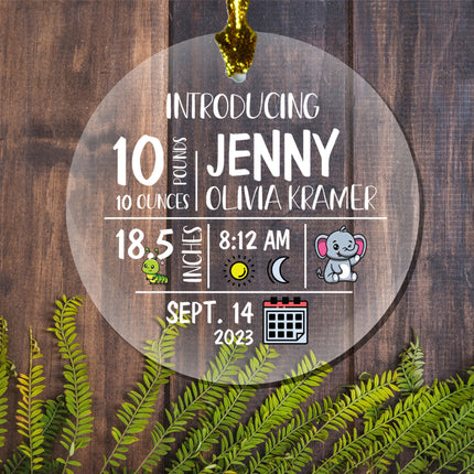 personalized personalized baby stats christmas ornament – Christmas ornament, holiday tree decoration or gift