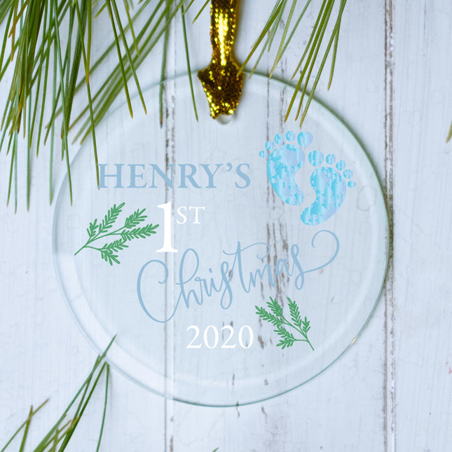 engraved personalized first - boy christmas ornament – Christmas ornament, holiday tree decoration or gift
