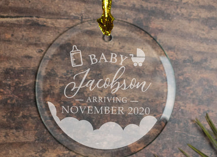 decorative personalized expecting baby christmas ornament – Christmas ornament, holiday tree decoration or gift