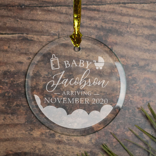 decorative personalized expecting baby christmas ornament – Christmas ornament, holiday tree decoration or gift