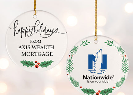 engraved add your logo happy holidays christmas ornament – Christmas ornament, holiday tree decoration or gift