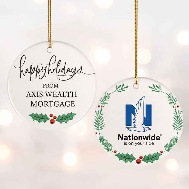 engraved add your logo happy holidays christmas ornament – Christmas ornament, holiday tree decoration or gift