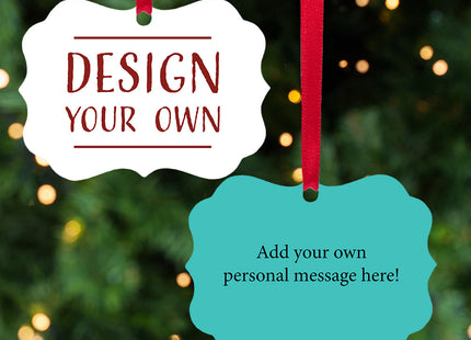 decorative personalized design your own metal christmas ornament – Christmas ornament, holiday tree decoration or gift