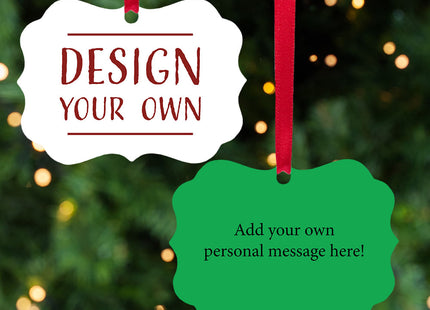 engraved personalized design your own metal christmas ornament – Christmas ornament, holiday tree decoration or gift