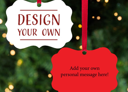 custom personalized design your own metal christmas ornament – Christmas ornament, holiday tree decoration or gift