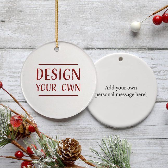 engraved personalized design your own round christmas ornament – Christmas ornament, holiday tree decoration or gift
