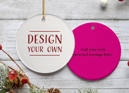 decorative personalized design your own round christmas ornament – Christmas ornament, holiday tree decoration or gift