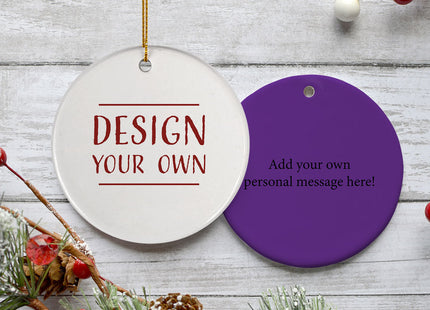 holiday personalized design your own round christmas ornament – Christmas ornament, holiday tree decoration or gift