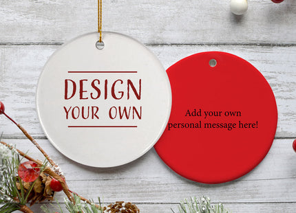 decorative personalized design your own round christmas ornament – Christmas ornament, holiday tree decoration or gift