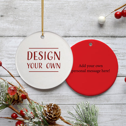 decorative personalized design your own round christmas ornament – Christmas ornament, holiday tree decoration or gift