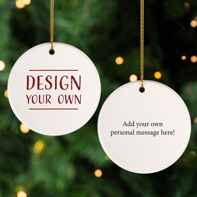 custom personalized design your own round christmas ornament – Christmas ornament, holiday tree decoration or gift