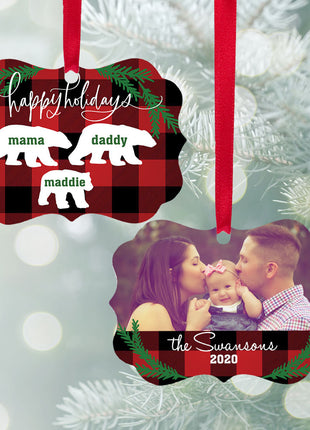 Personalized "Bear Family of 3" Ornament Personalized Ornament by ORNAMENT SHOP EXCLUSIVE