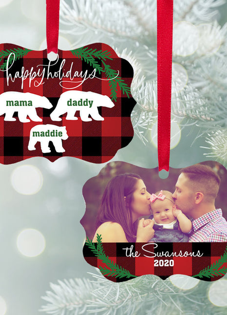 Personalized "Bear Family of 3" Ornament Personalized Ornament by ORNAMENT SHOP EXCLUSIVE