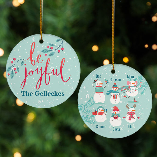 personalized personalized family of 6 be joyful christmas ornament – Christmas ornament, holiday tree decoration or gift
