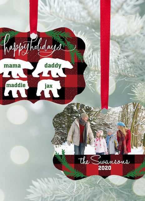 Personalized "Bear Family of 4" Ornament Personalized Ornament by ORNAMENT SHOP EXCLUSIVE