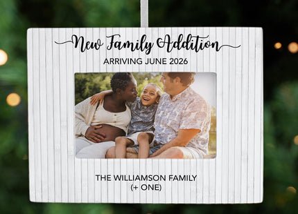 holiday personalized new family addition picture frame photo ornament – Christmas ornament, holiday tree decoration or gift