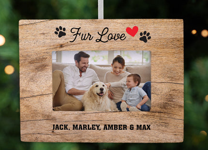 holiday personalized family pet picture frame photo ornament – Christmas ornament, holiday tree decoration or gift