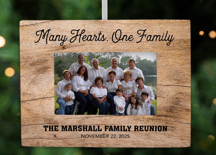 decorative personalized family reunion picture frame photo ornament – Christmas ornament, holiday tree decoration or gift
