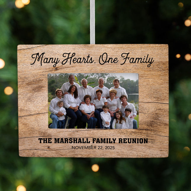 decorative personalized family reunion picture frame photo ornament – Christmas ornament, holiday tree decoration or gift